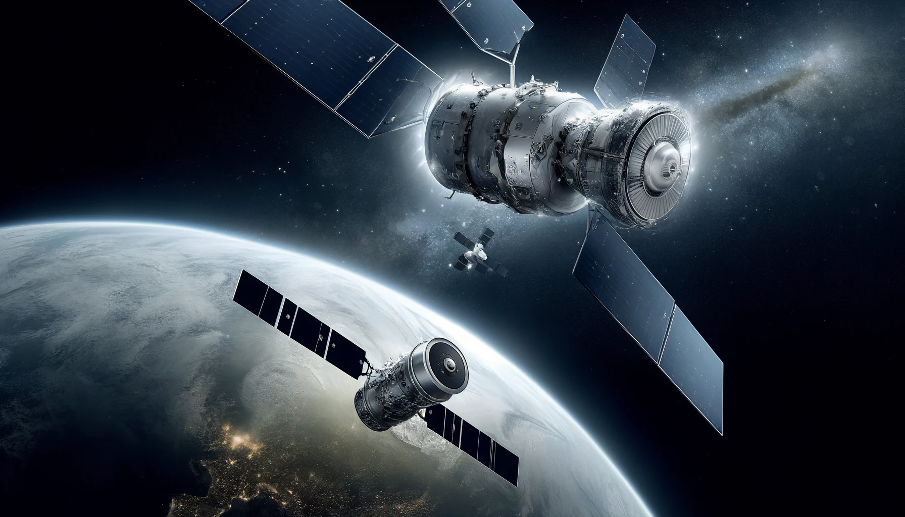 Conceptual illustration of the Otter spacecraft docking with a satellite