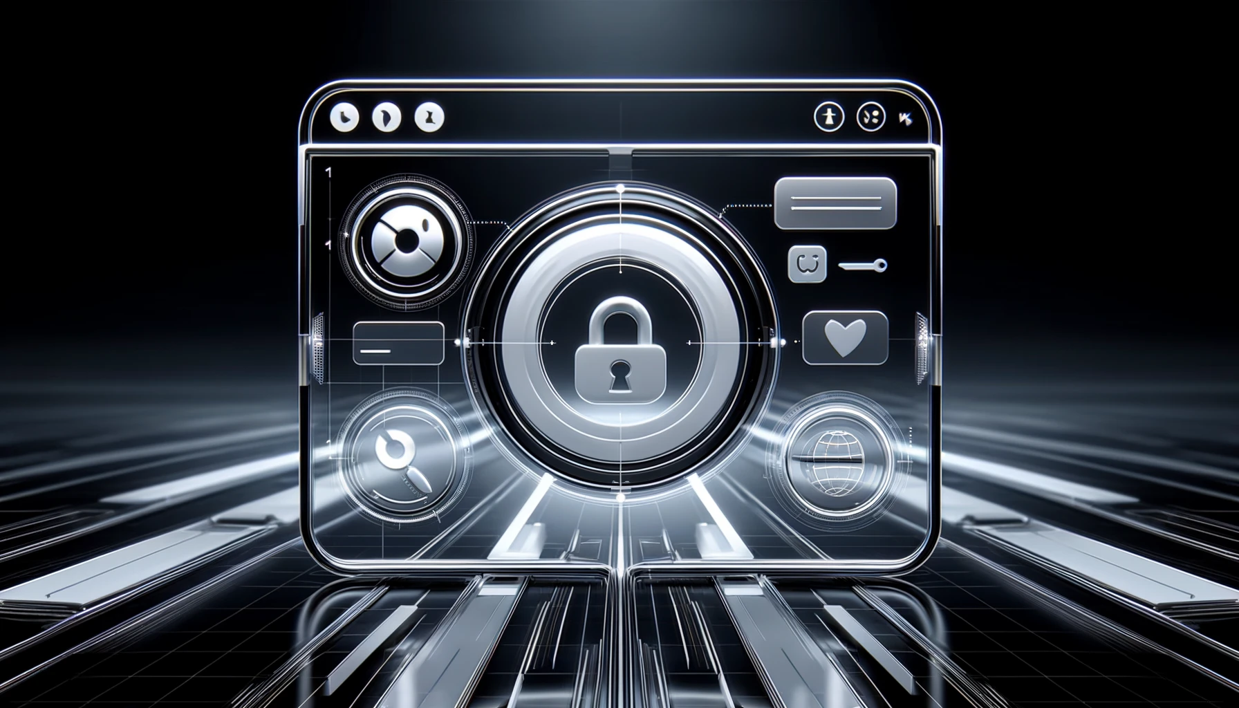 Futuristic browser interface symbolizing Arc browser's unique design.