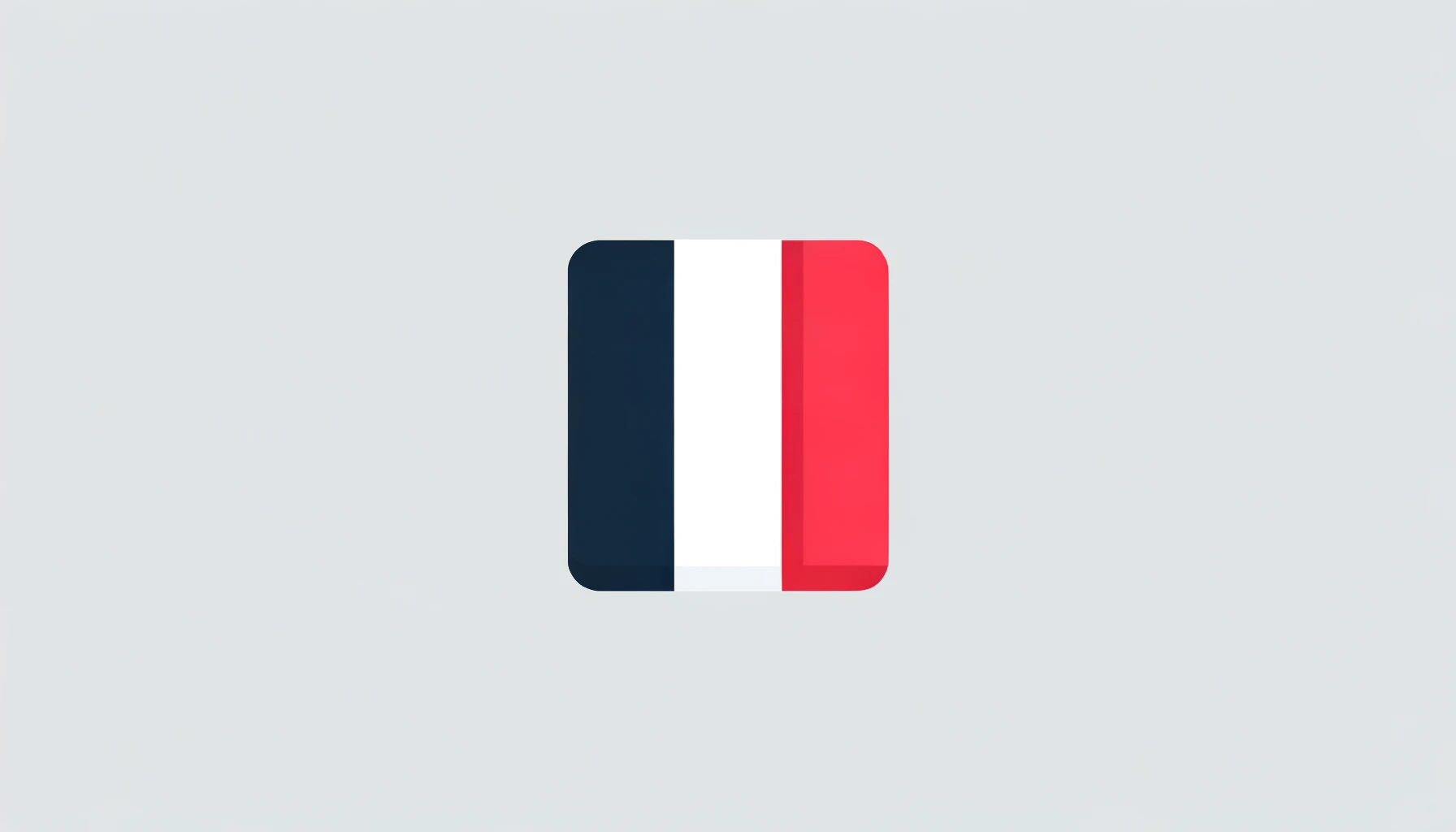 Minimalist vector graphic of the French flag with clean lines and flat colors