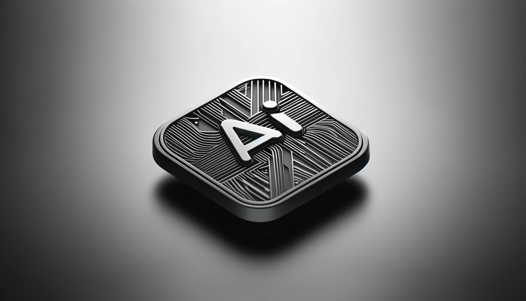 AI Pin device in minimalistic monochromatic style.