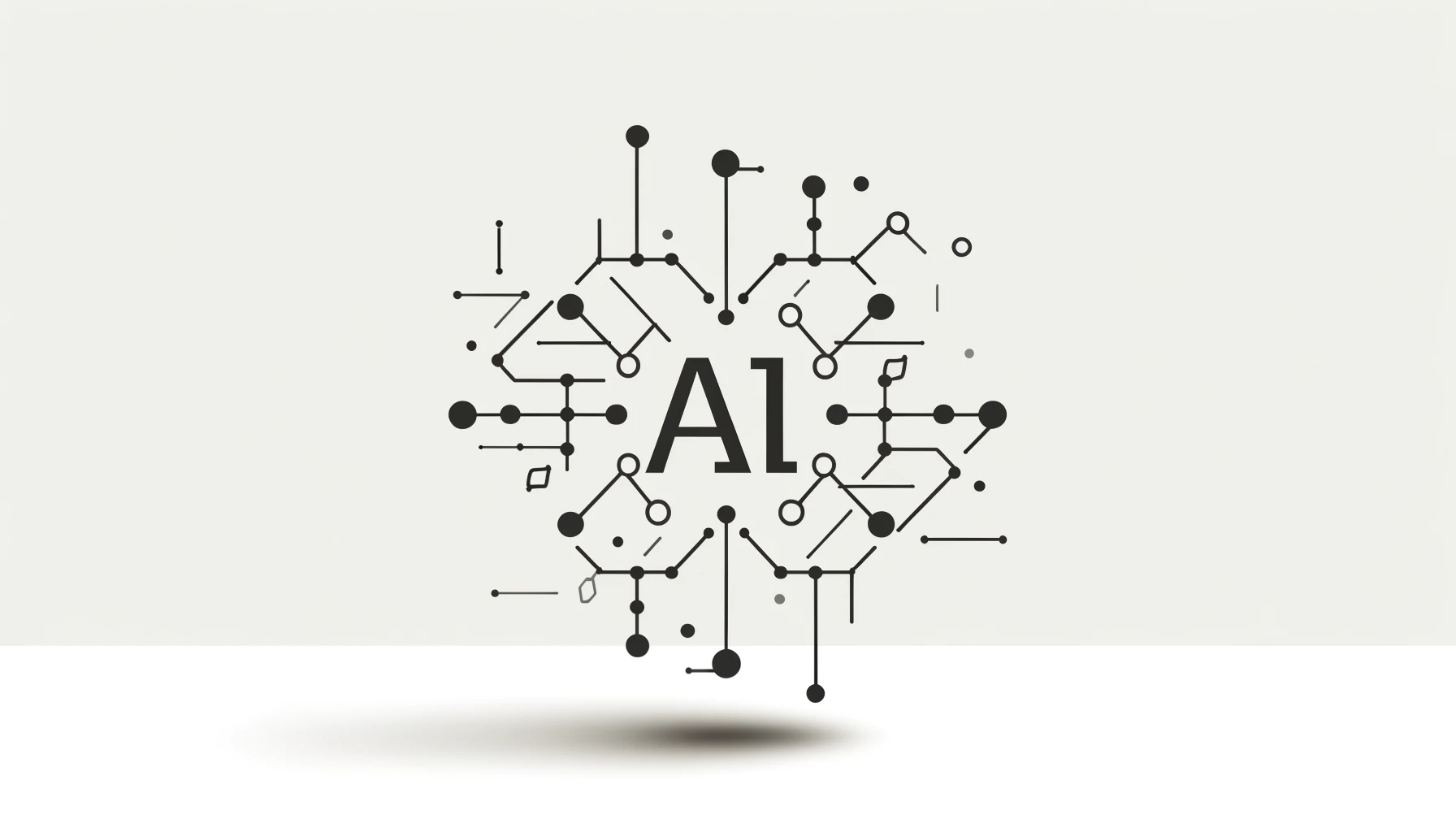 Minimalistic illustration of an AI model with simple lines and shapes