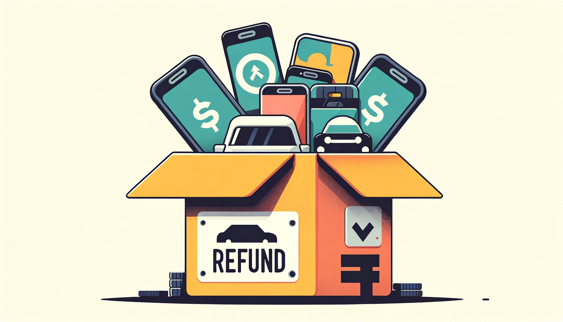Multiple Car Thing devices in a refund box with refund stamp