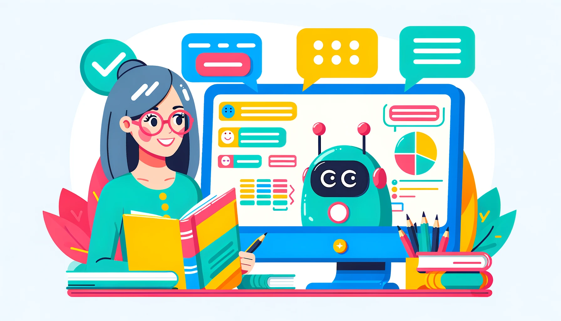 Chatbots assisting teacher with lesson planning.