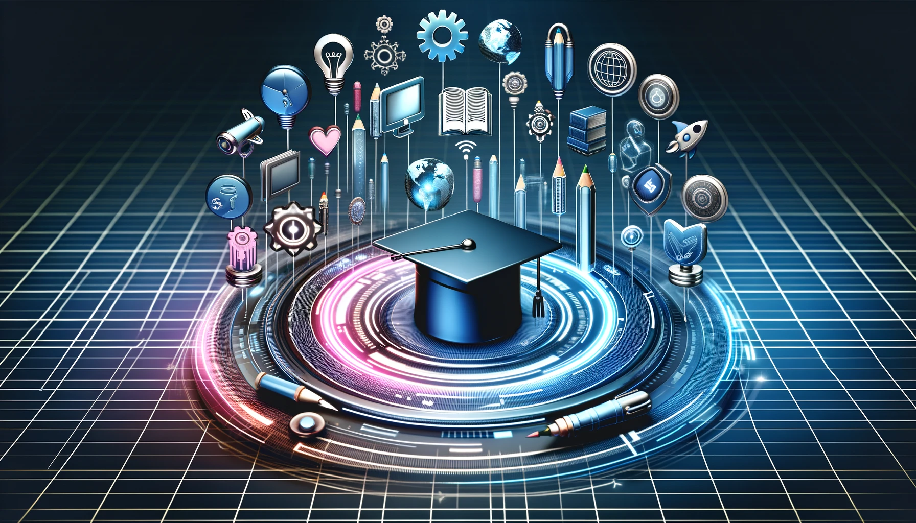 Futuristic education technology streamlining teacher recruitment.