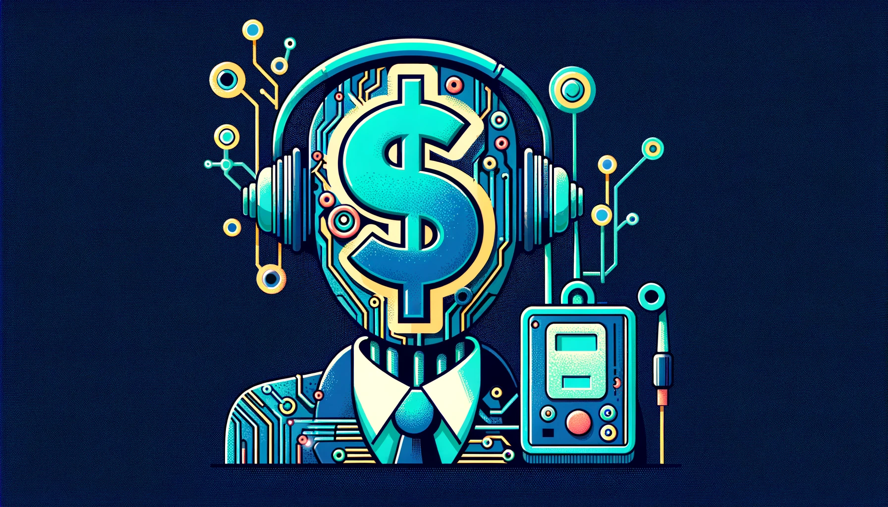 Stylized illustration of an AI-powered robocaller with a dollar sign representing the $6 million fine.