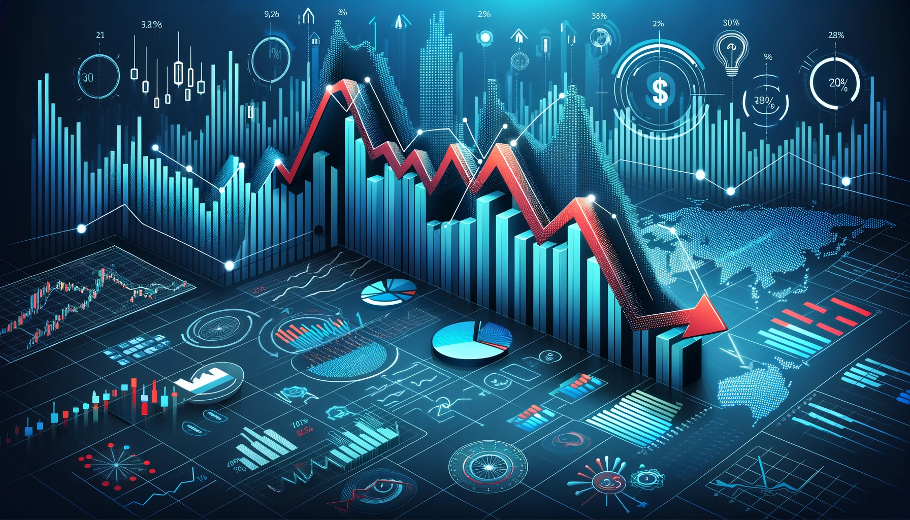 Fluctuating stock market graph indicating volatility affecting OYO's IPO.