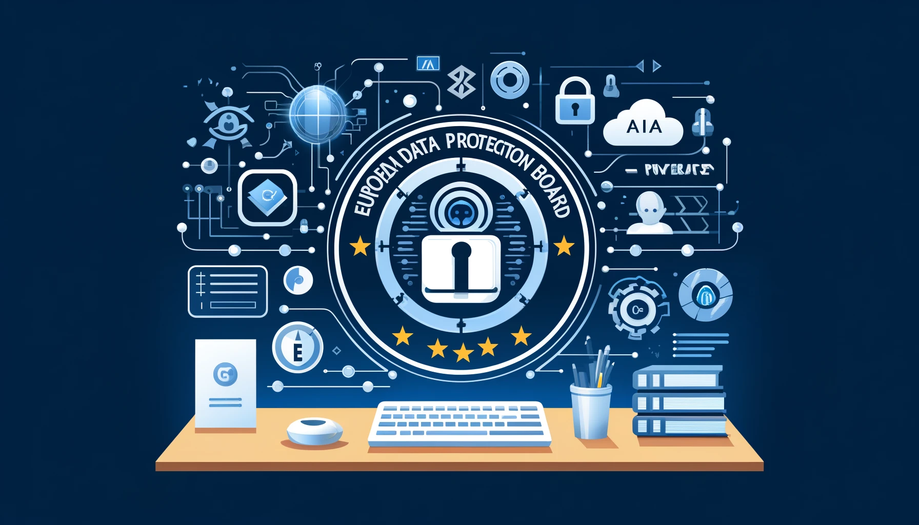 Graphic of the European Data Protection Board's initiatives on AI privacy.
