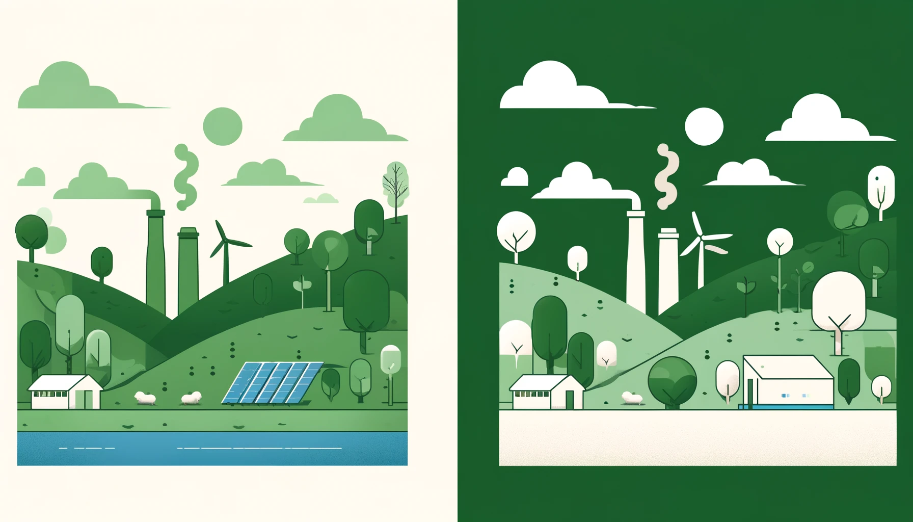 Minimalist art illustrating the environmental benefits of mycoprotein compared to traditional protein sources