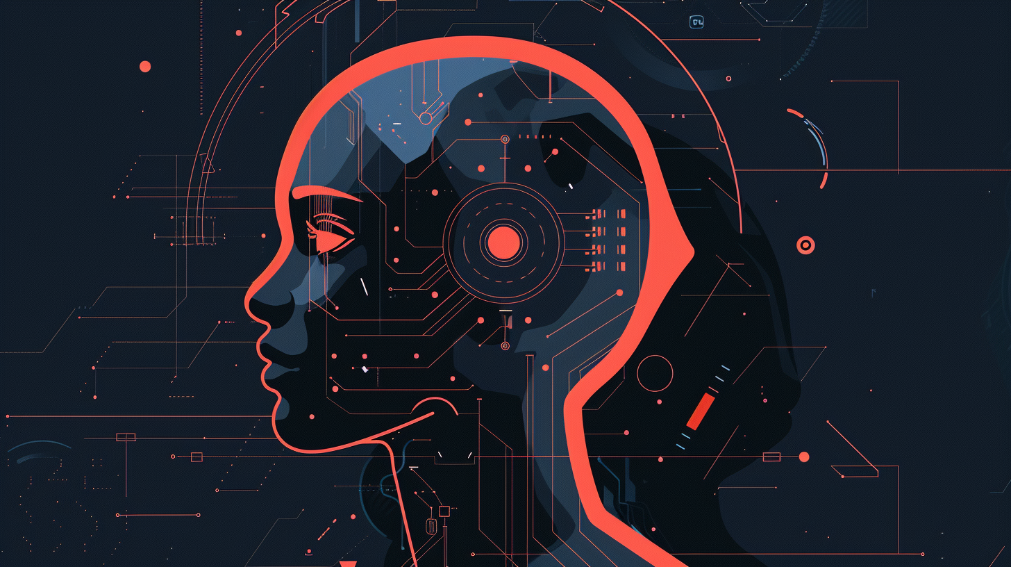 Minimalistic illustration of bias detection and mitigation in AI.