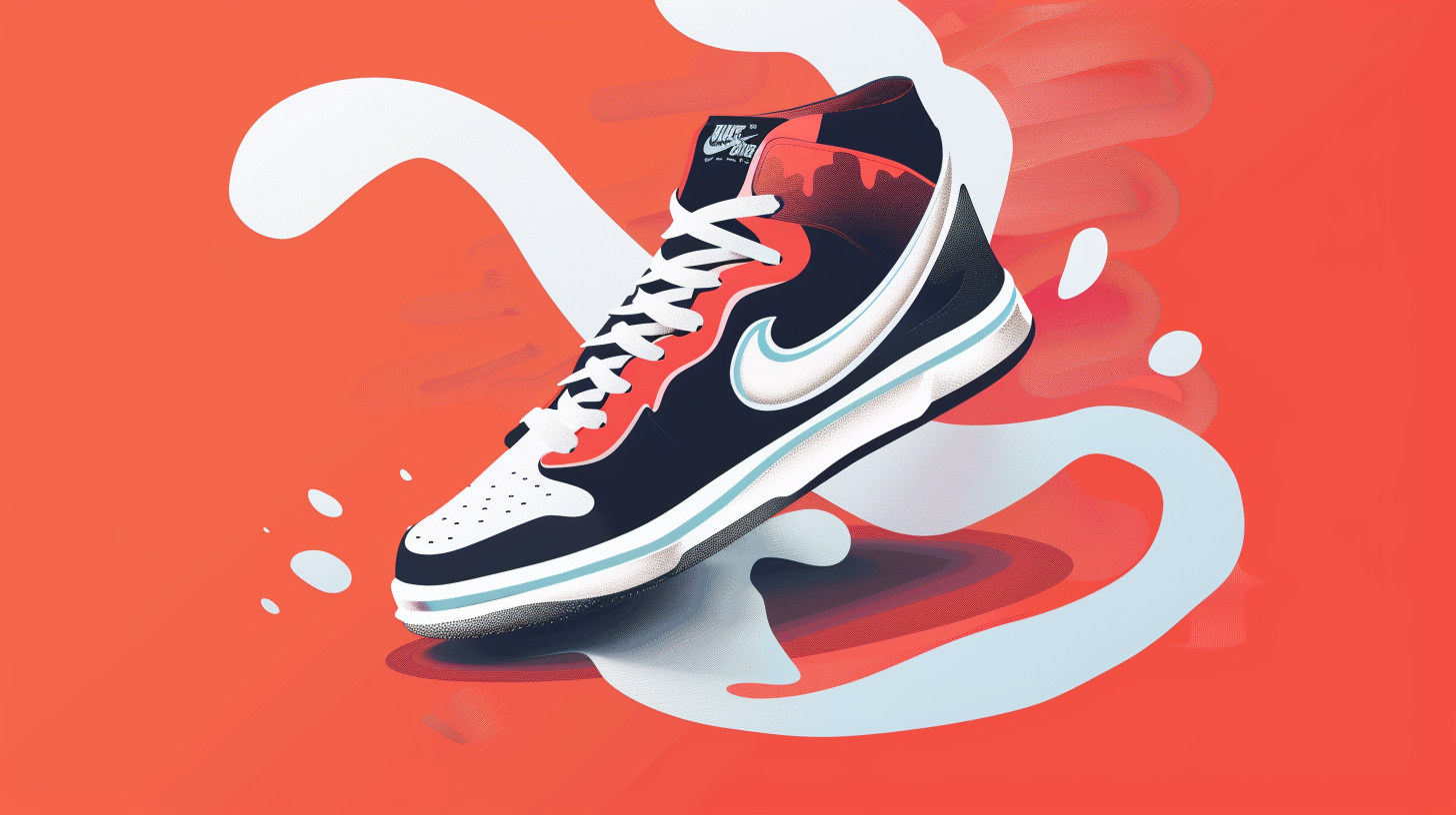 Minimalist style image of sneakers with clean lines and a simple background
