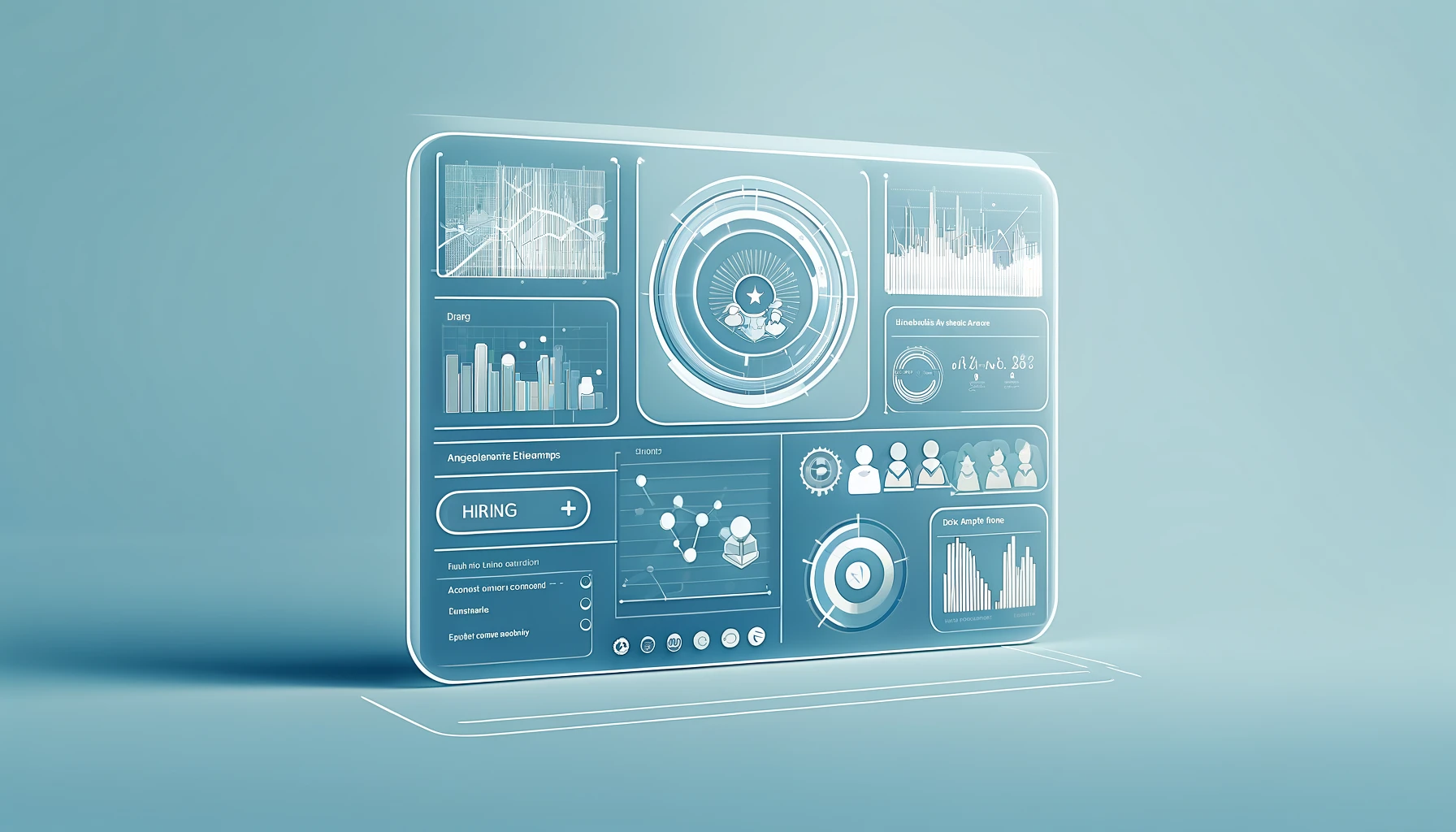 Data-driven insights for hiring decisions displayed on a digital dashboard in minimalist style without inscriptions