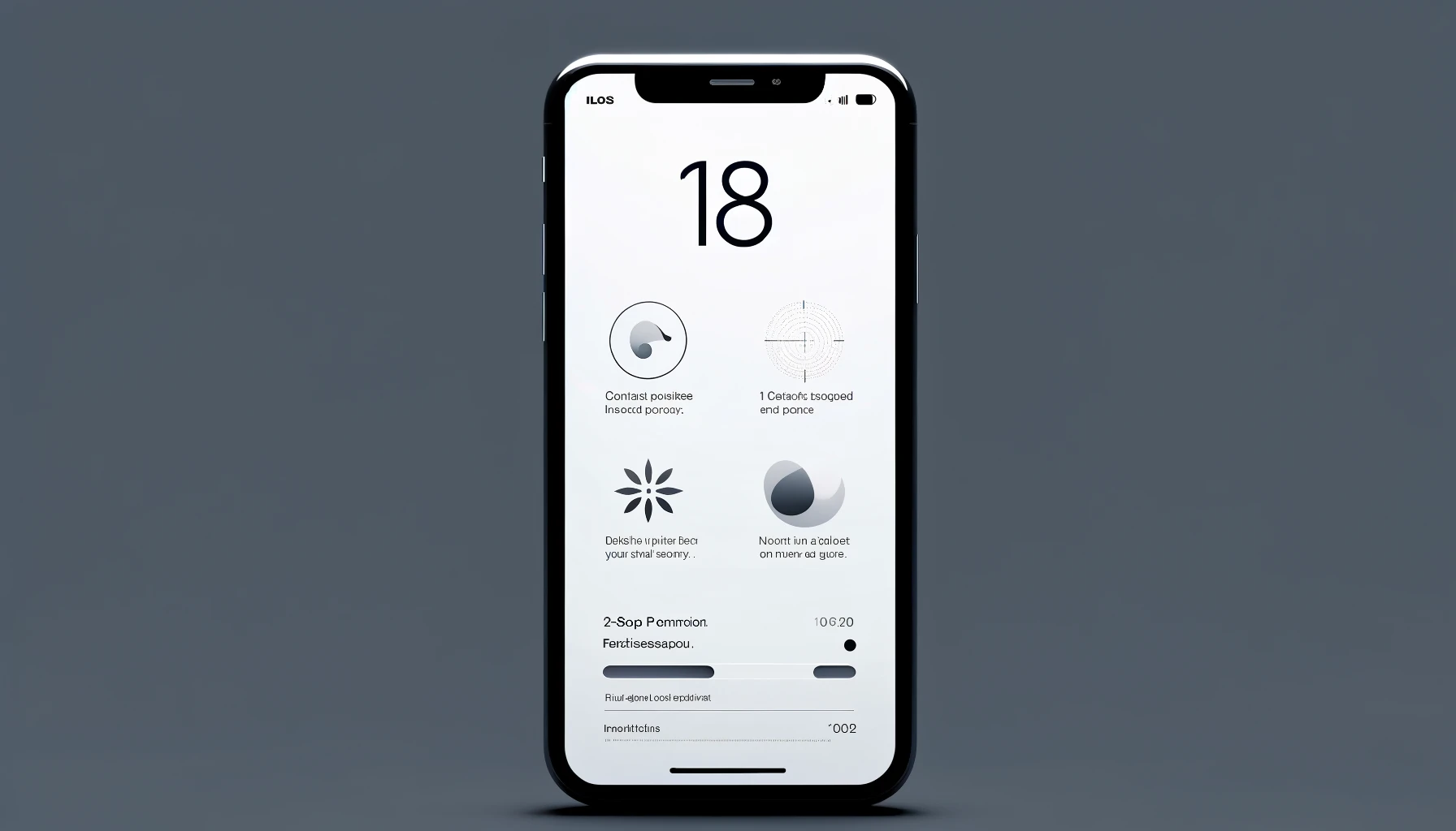 ios 18 in minimalist style withoiut inscriprions