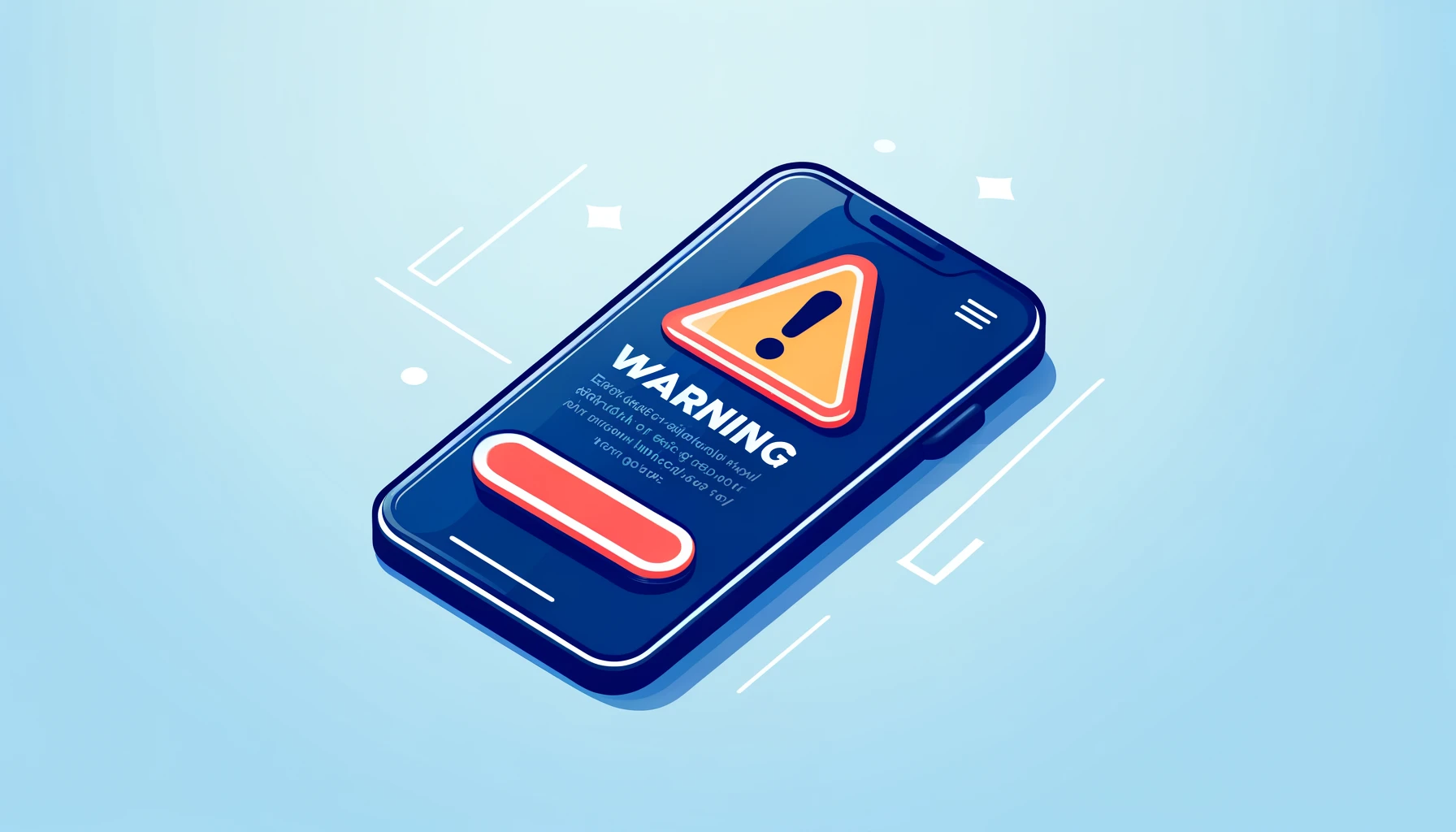 Smartphone screen displaying warning message about restricted content.