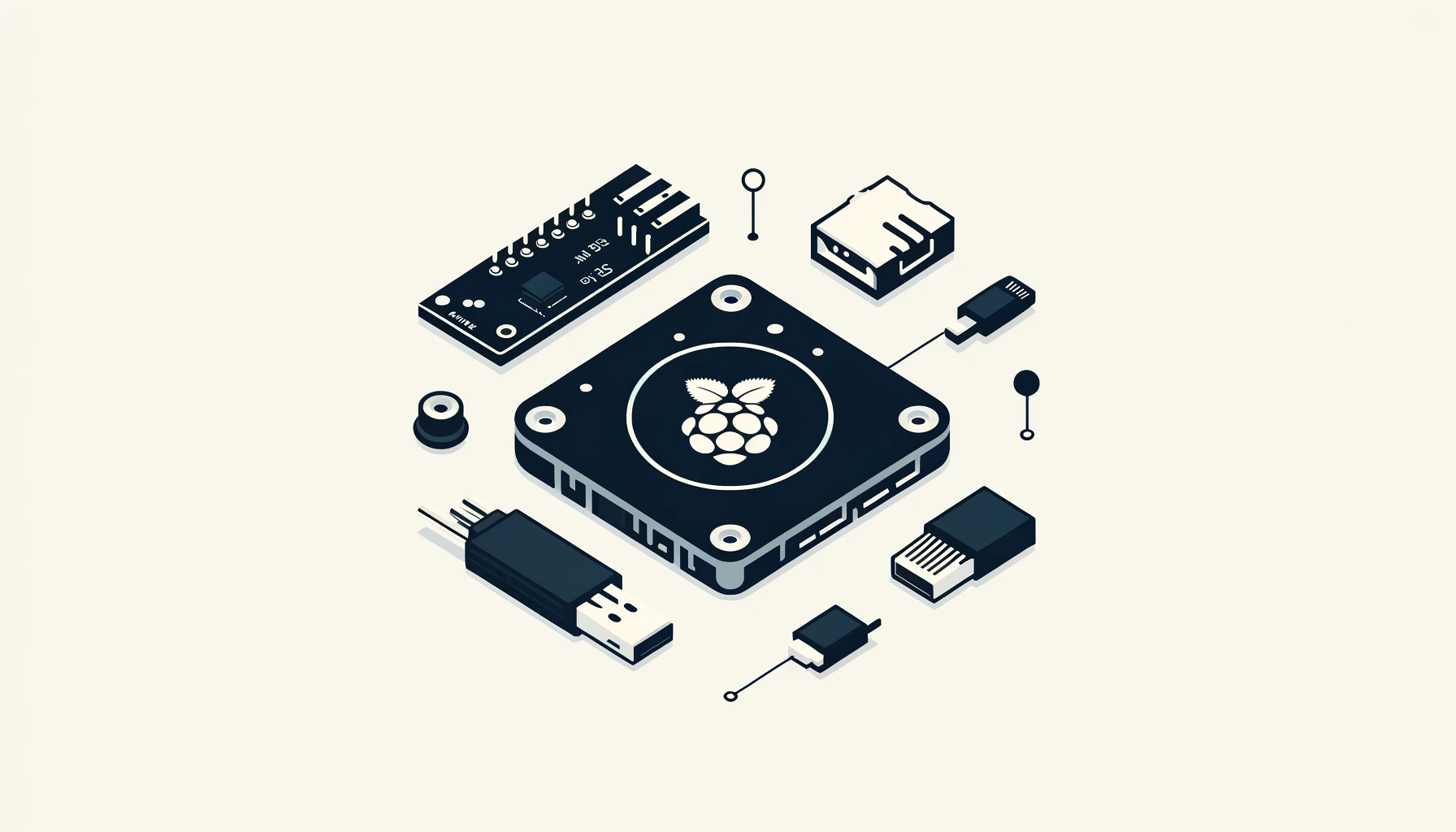 Minimalist depiction of Hailo-8L module and M.2 slot for Raspberry Pi