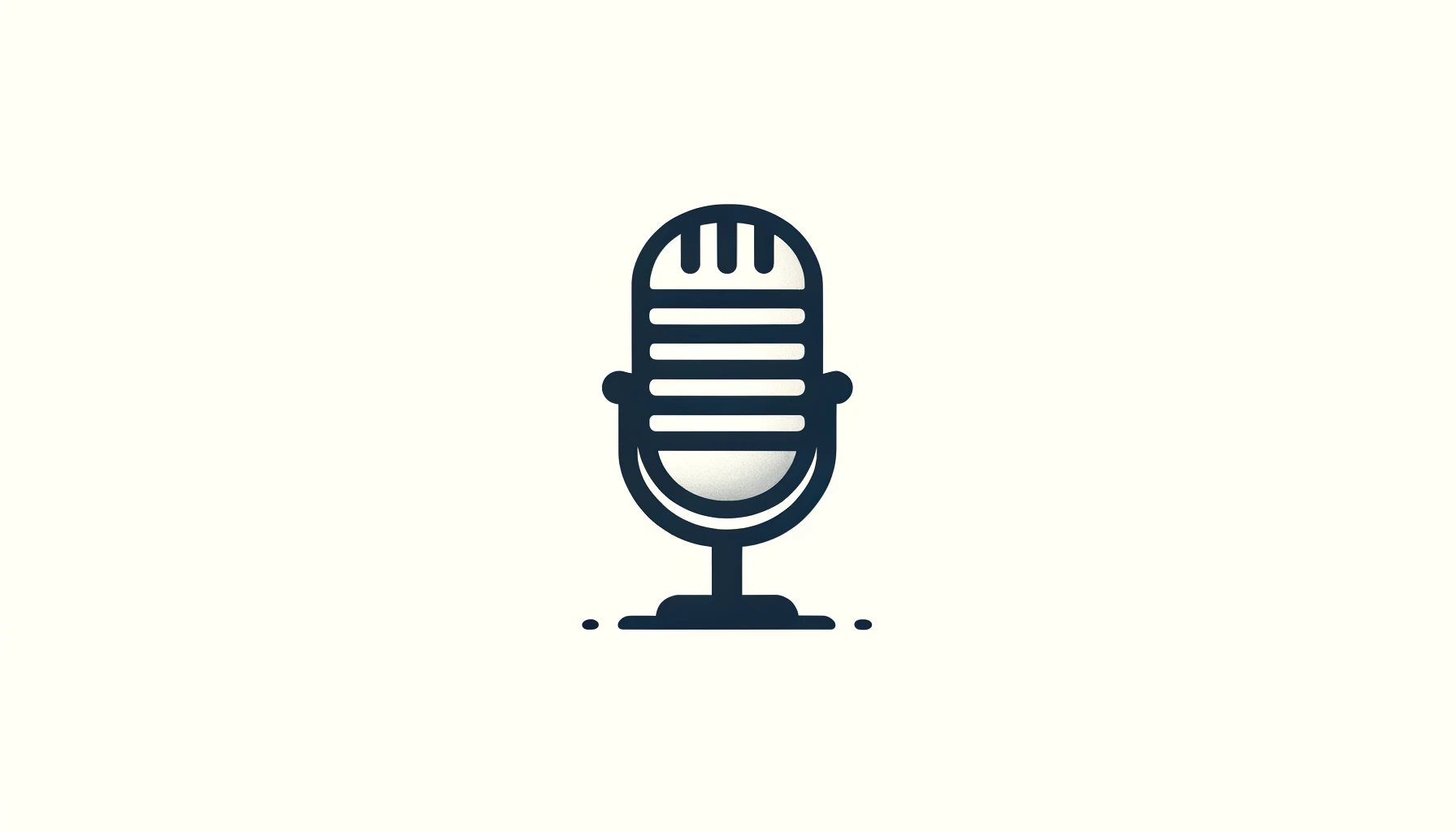 Minimalist illustration of a microphone with simple, clean lines and a plain background