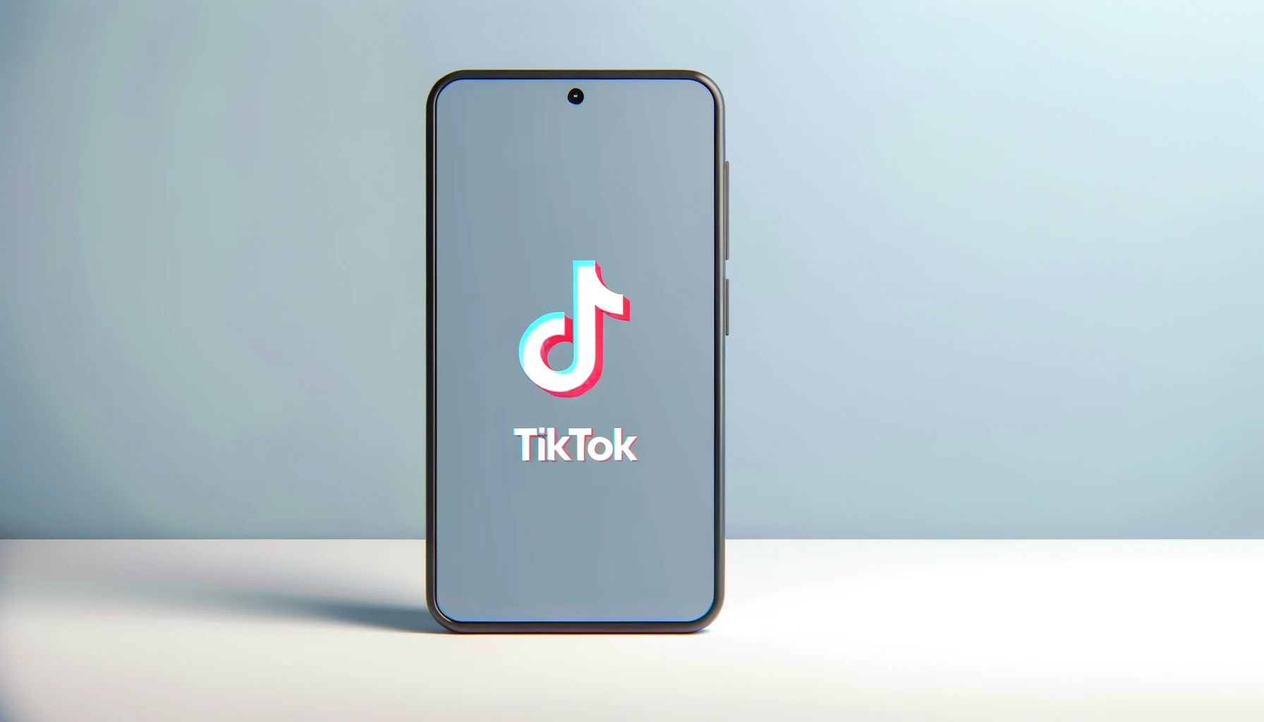 Minimalist illustration of a smartphone displaying a TikTok-like logo.