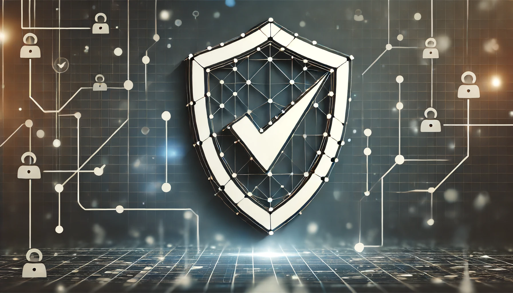 Digital shield representing protection against misinformation