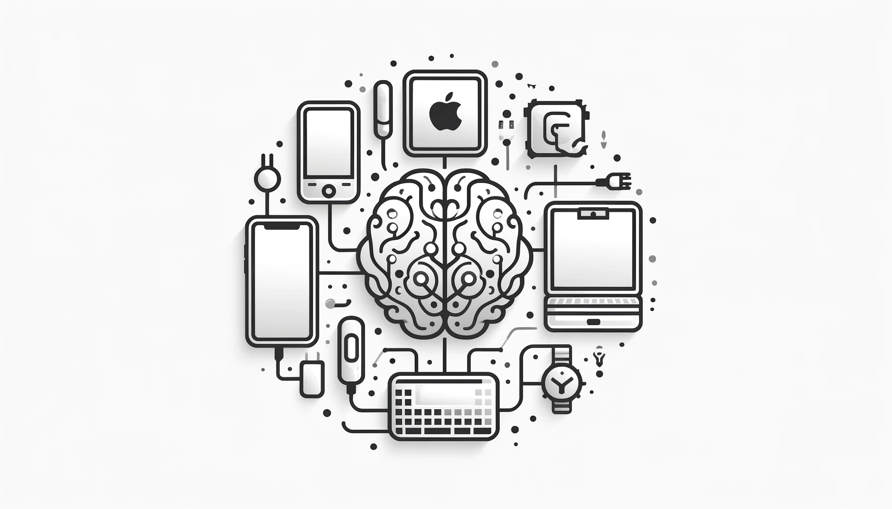 AI brain integrating with Apple devices at WWDC 2024