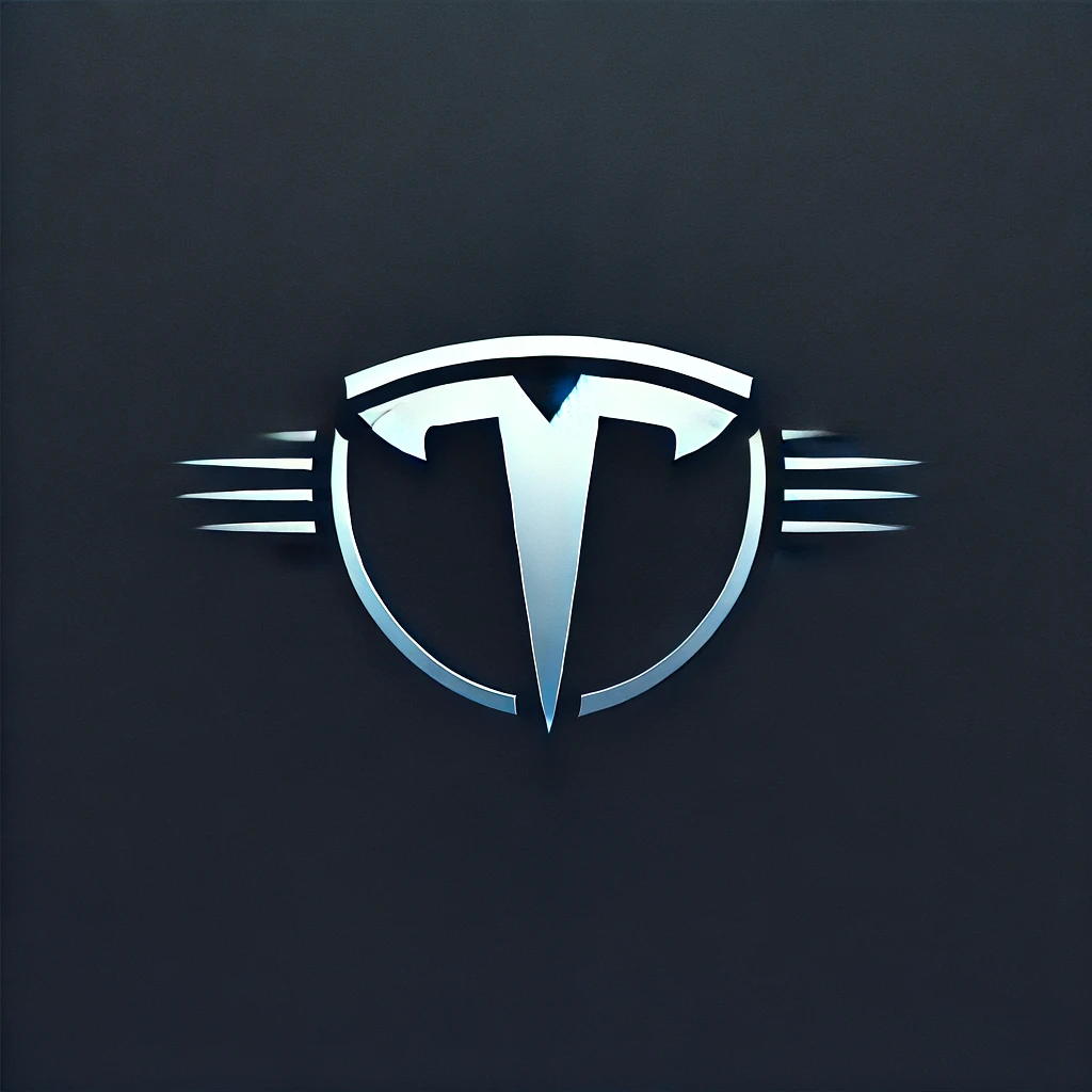 "Minimalist style logo inspired by Tesla, featuring clean lines and modern design elements.