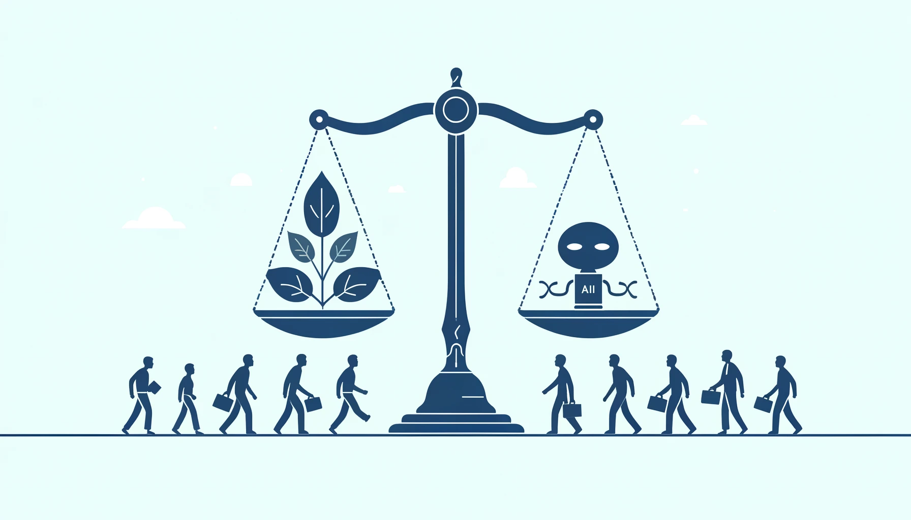 Minimalist illustration of fair competition in AI.
