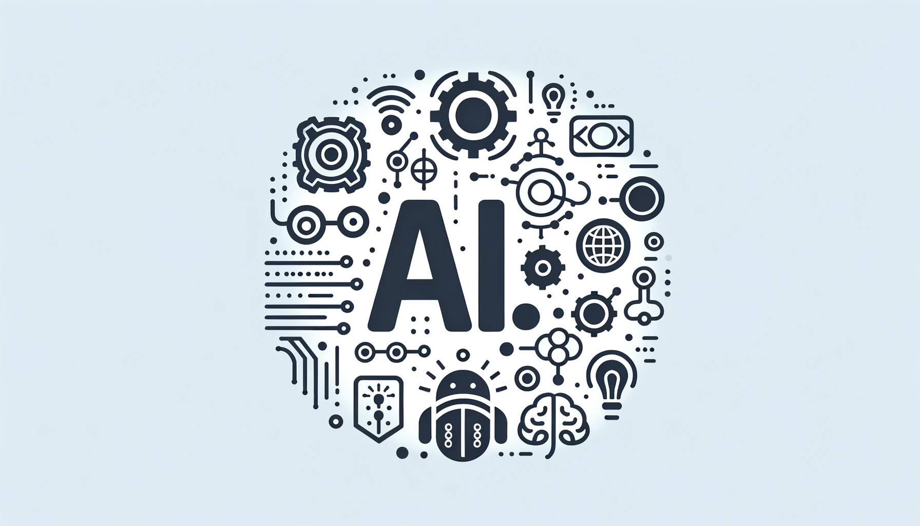 image with AI symbols in minimalist style