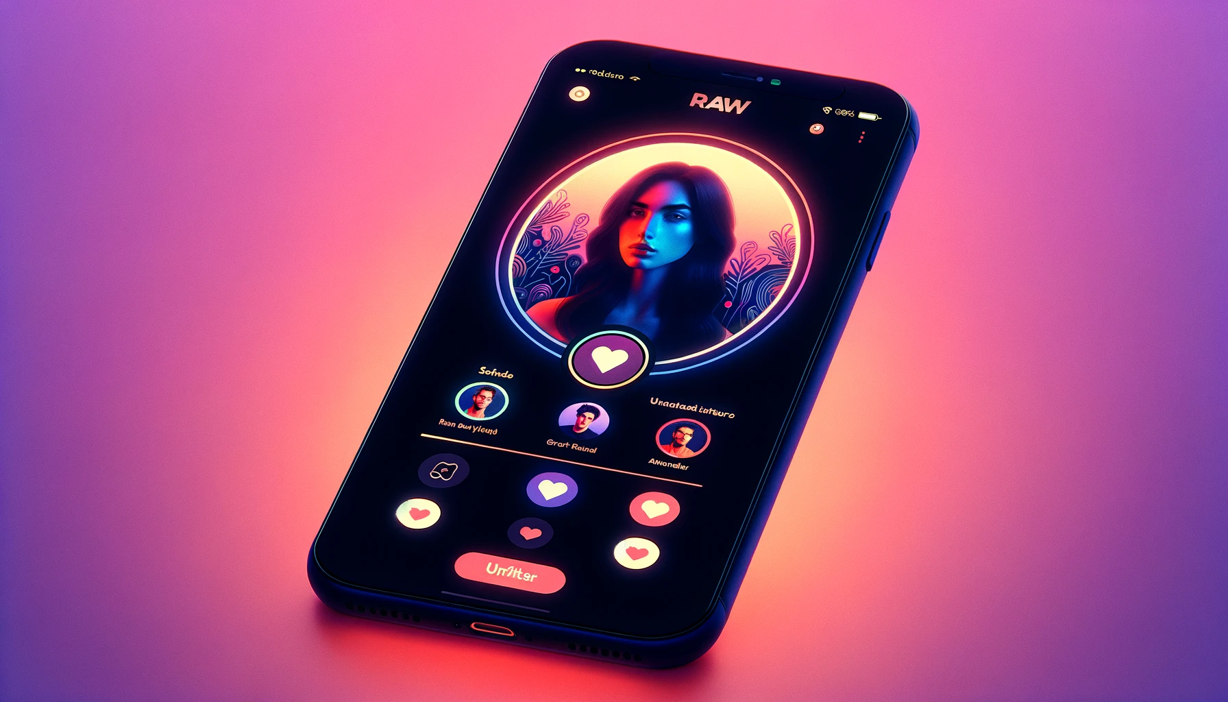 Raw dating app user profile interface showcasing unfiltered video interactions.