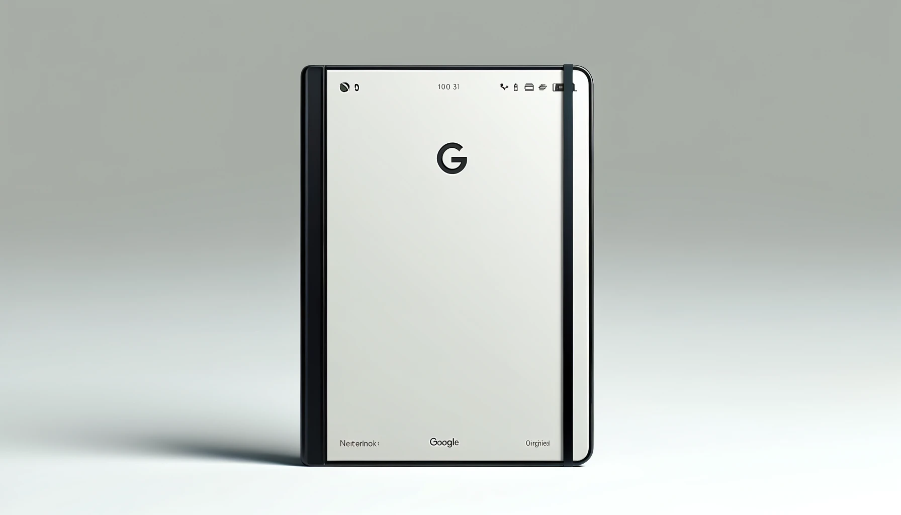 "Minimalist digital notebook with Google-like design on a clean background, without any inscriptions.