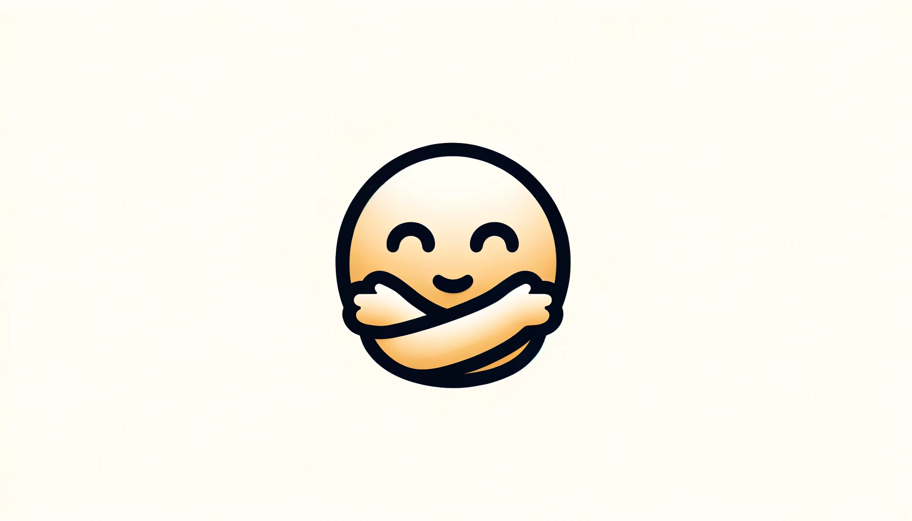 image with hugging emoji in minimalist style