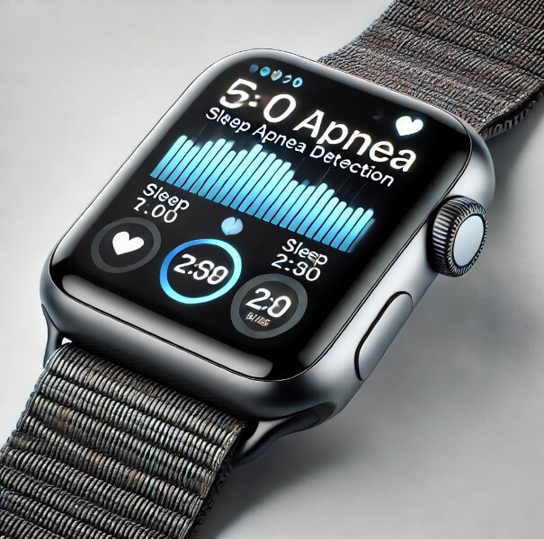 Illustration Apple Watch showing sleep data