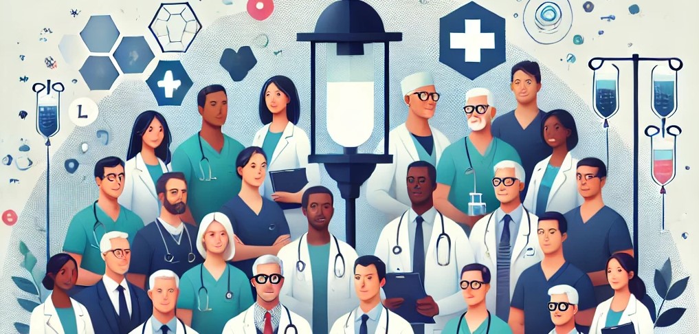 Illustration of diverse healthcare team