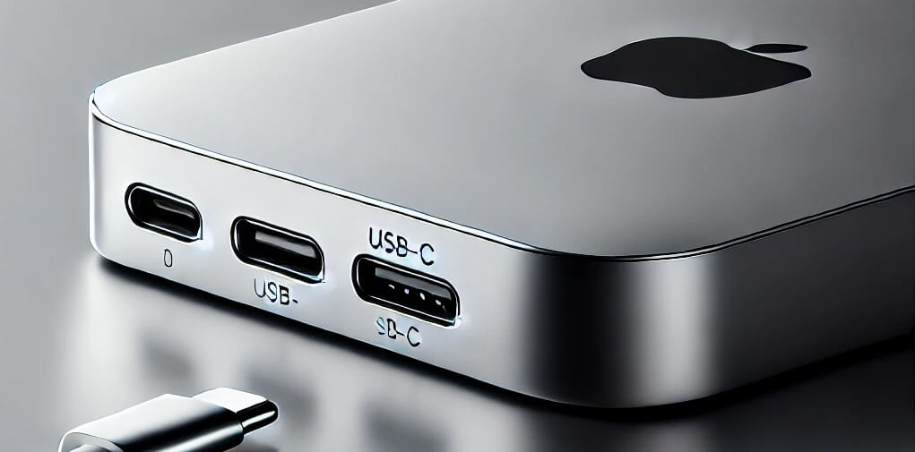 Illustration Mac mini with USB-C ports